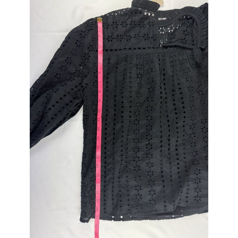 NWT J. Crew Tie-back top in ditsy eyelet Black size S $98 - Picture 7 of 9